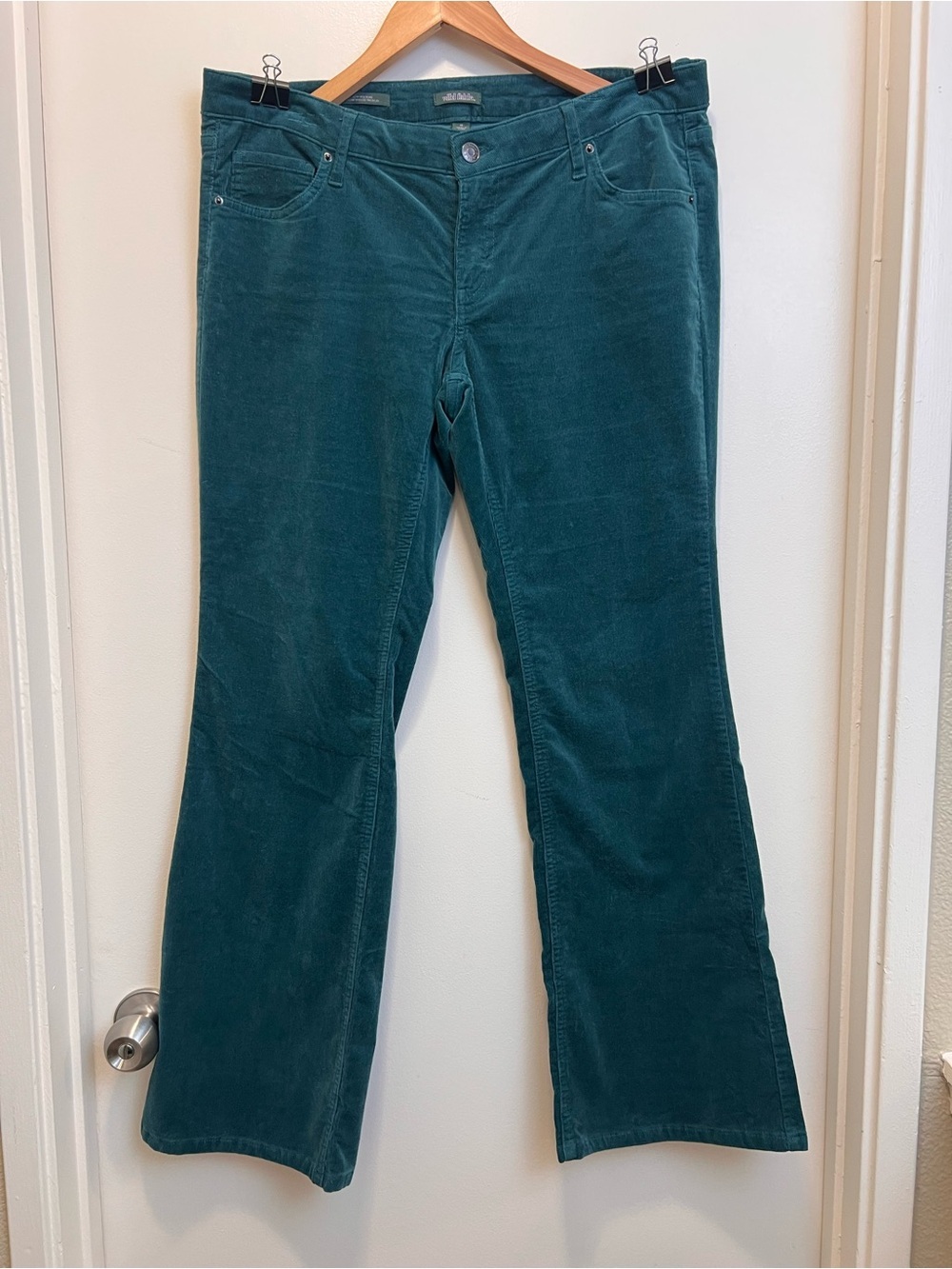 Wild Fable Teal Corduroy Flare Pants Y2K Low Rise Retro Size 12